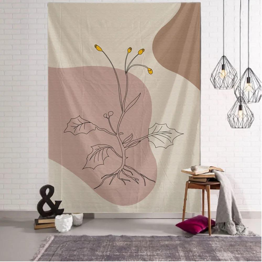 Abstract Character Plant Flower Tapestry Office Living Room Tapestry Home Wall Decoration Tapestry
