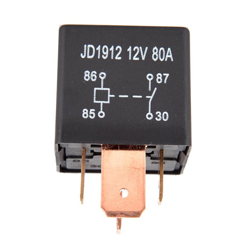 Waterproof Heavy Duty Relay 4Pin DC 24V 12V 80A JD1912 Automotive Car Relay Relays 5