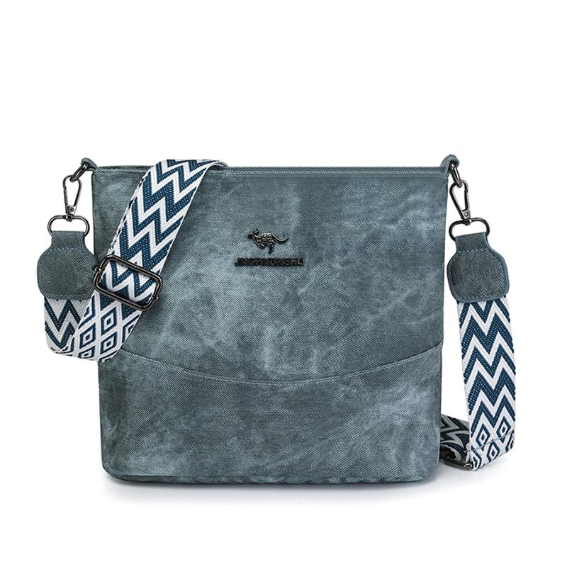 

Женская сумка кроссбоди из мягкой кожи, дорожная сумка большой вместимости на плечо темно-синий