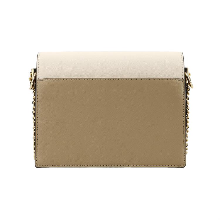 Tory Burch Robinson Metal Logo Magnetic Snap Closure Leather Envelope Crossbody Bag Women bags Cheese-White 154318-724