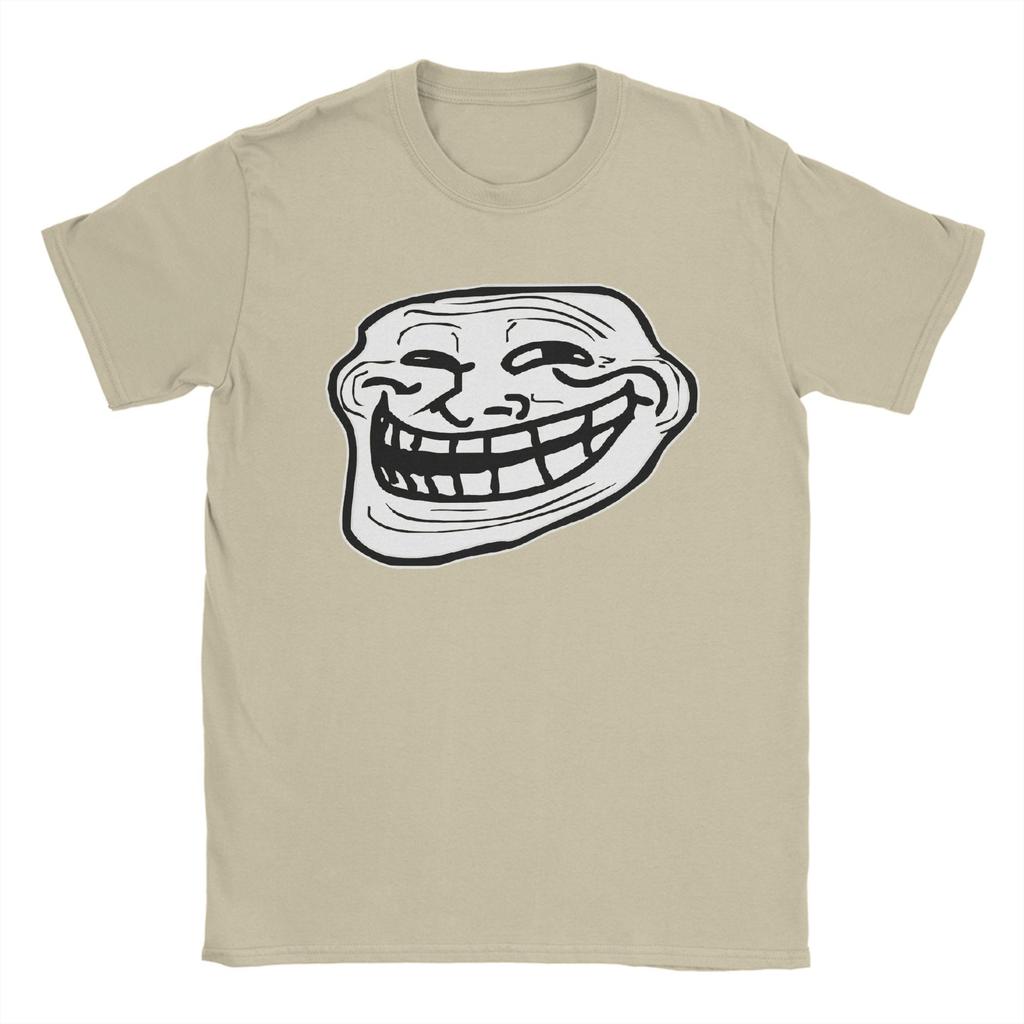 Creative Troll Face Memes Funny T-Shirt for Men Round Neck 100% Cotton T Shirt Comic Humor Short Sleeve Tees Printed Clothing