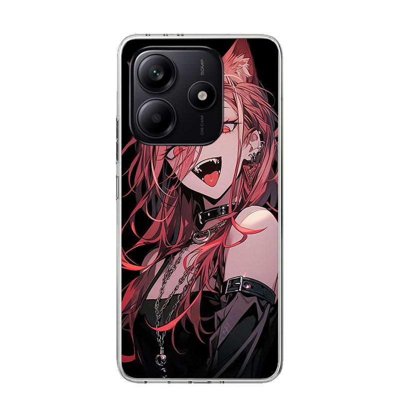 Cartoon Cool Demon Girl Phone Case For Xiaomi Redmi Note 15 14 13 12S 12 Pro Plus 11S 11E 11 11T 10S 10 Art Soft Pattern Cover R