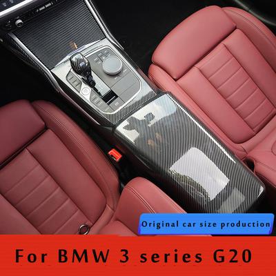 LHD For BMW 3 Series G20  Carbon Fiber Central Armrest Box Cover Storage Box Gear Position Panel Decoration Cover Auto