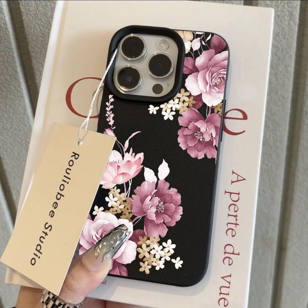 HOT Cool Flower Peony Luxury Lichee leather pattern Phone Case For Redmi Note 14 13 12 11 10 9 8 Pro Plus 4G 5G Shockproof Cover