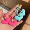 Sweet Acrylic Color Love Pendant Drop Earrings For Woman Korean Girl's Gothic Unusual Earrings Fashion Jewelry Party Gifts