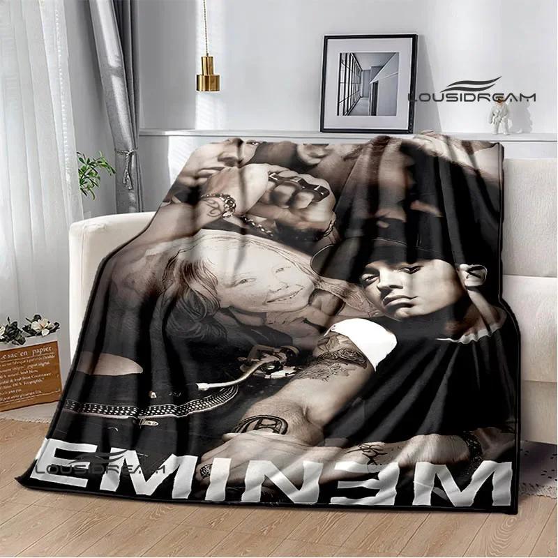 Eminem Hip -hop Singer Printing Blanket Warm Blanket Flannel Blanket Picnic Blanket Blankets for Beds Birthday Gift