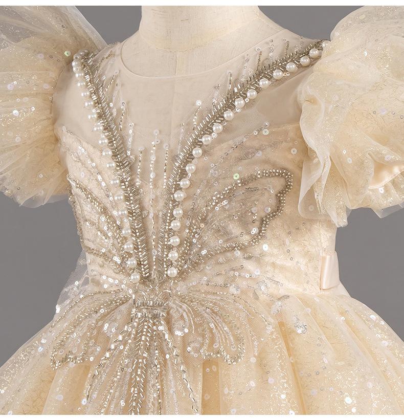 High-End Girls' Princess Wedding or Birthday Dress with Sequins