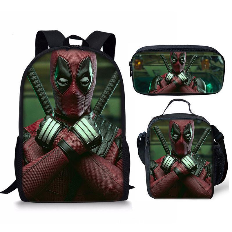 Backpack Satchel Pencil Case Three-Piece Set Student Schoolbag Cartoon Children'S Backpack