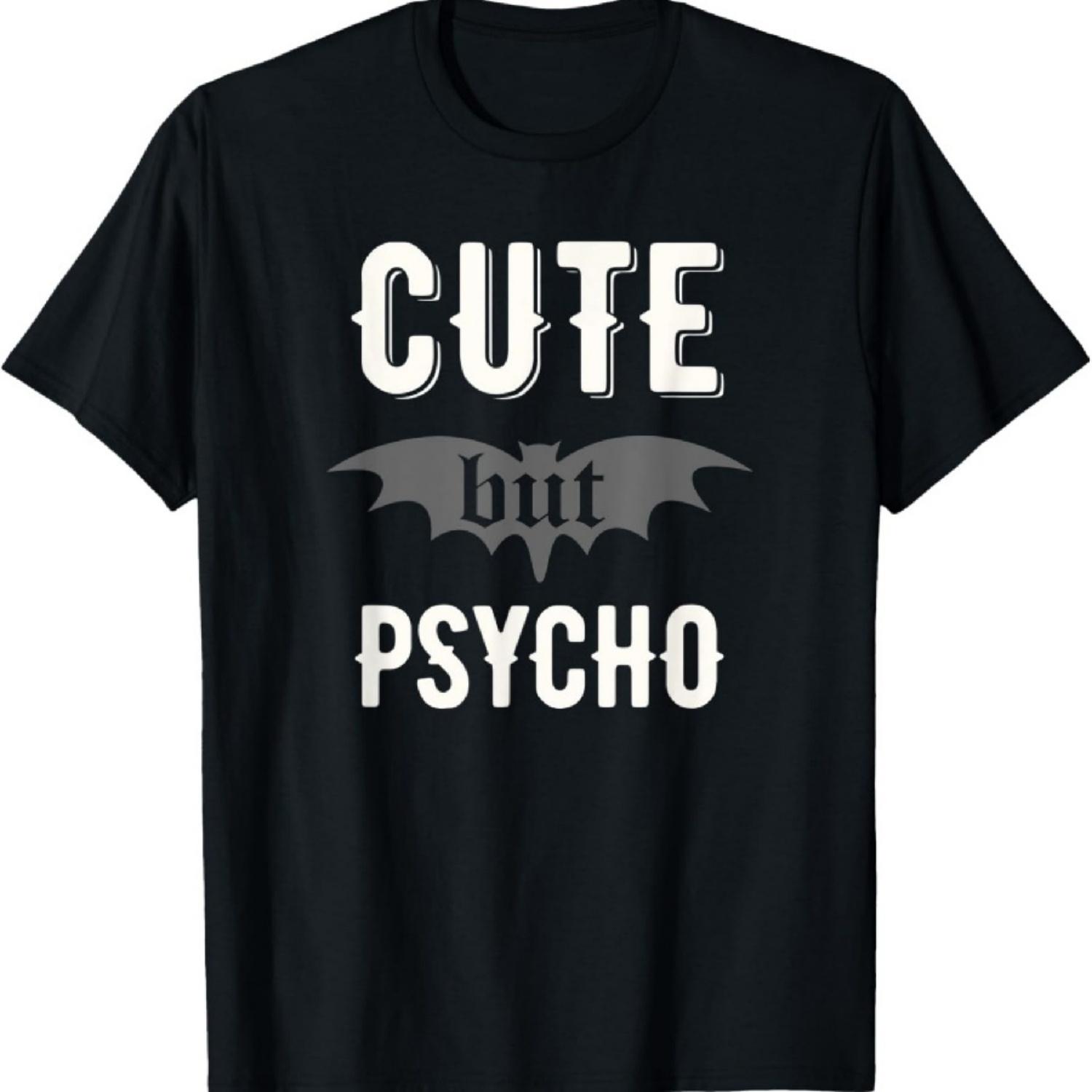 

Cute But Psycho Gothic Punk Bat Wings T-Shirt S