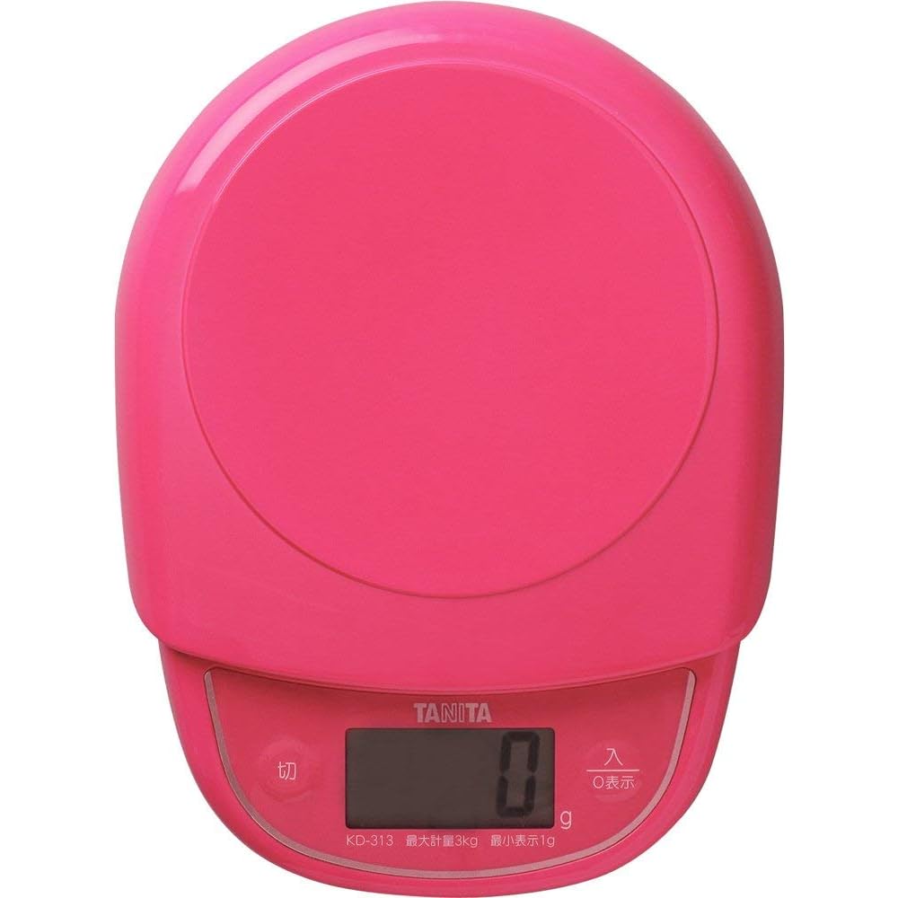 Tanita Kitchen Scale, Digital, 3kg Capacity, 1g Increments, Pink, KD-313 PK (Made in Japan)