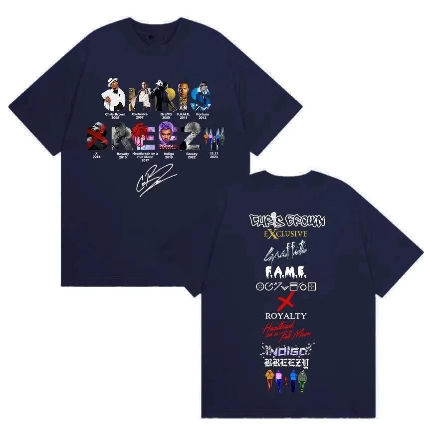 Unisex Hip Hop Gothic Short Sleeve TShirt Chris Brown 2026 BROWN Album  Raymond  Brown Tour Printed Tee HighQuality