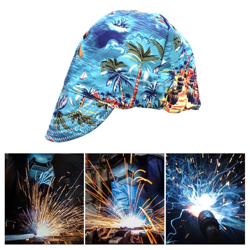 Welder Work Cap Anti-scalding Flame Resistant Welding Hat Welding Protective Hats Head Protective Cover Welder Protection Hat