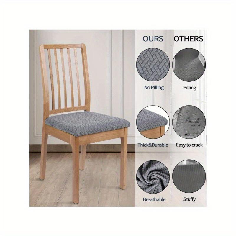 Jacquard Chair Seat Cover Dining Room Chair Slipcover Taupe 1pc