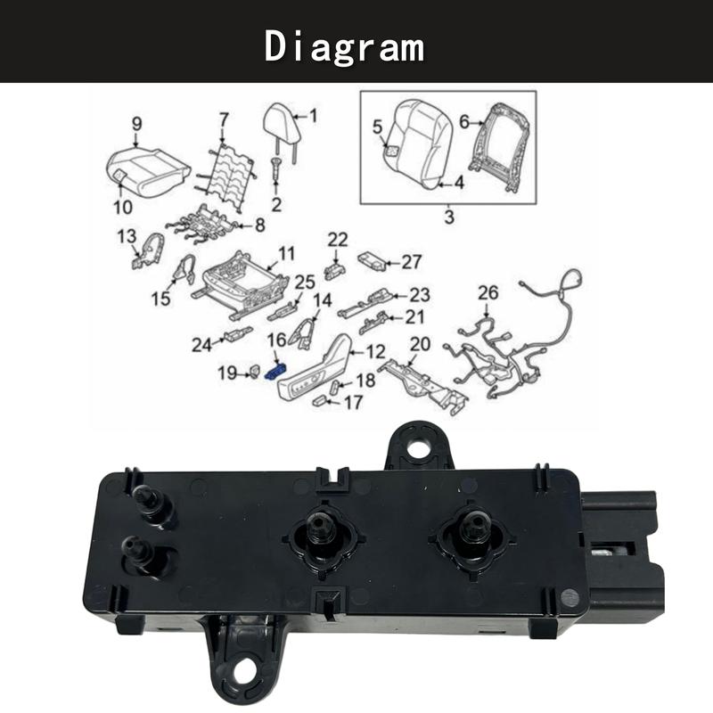 Power Seat Switch Left for -2024 Nissan Altima Rogue Replace 87066-6CC0A