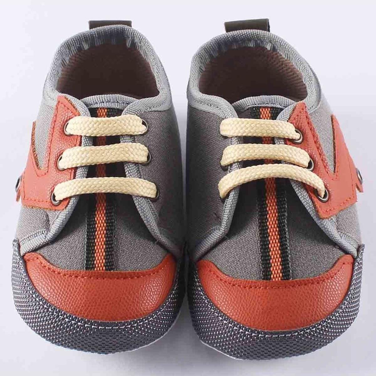 

Baby Boy Green Orange Leather Shoes
