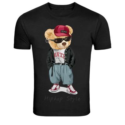 Hip Hop Style Streetwear Teddy Bear Graphic T-Shirt