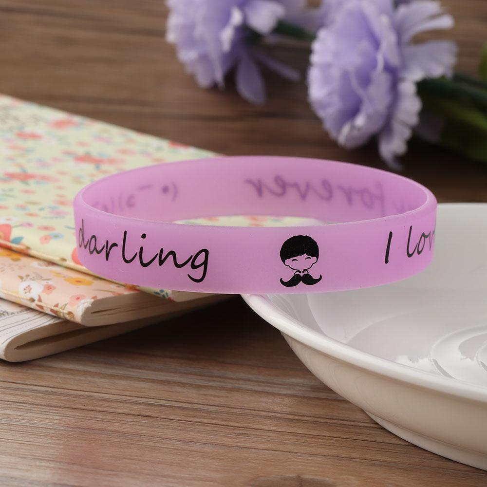 Unisex Glow In The Dark Jewelry Silicone Bracelet Luminous Wristband Silica Gel Rubber Bangle