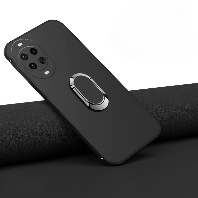 For Huawei Nova 14 Case Finger Metal Ring Kickstand Phone Case Car Holder Matte Soft Silicone Housing for Huawei Nova 14 Pro Phone Casing