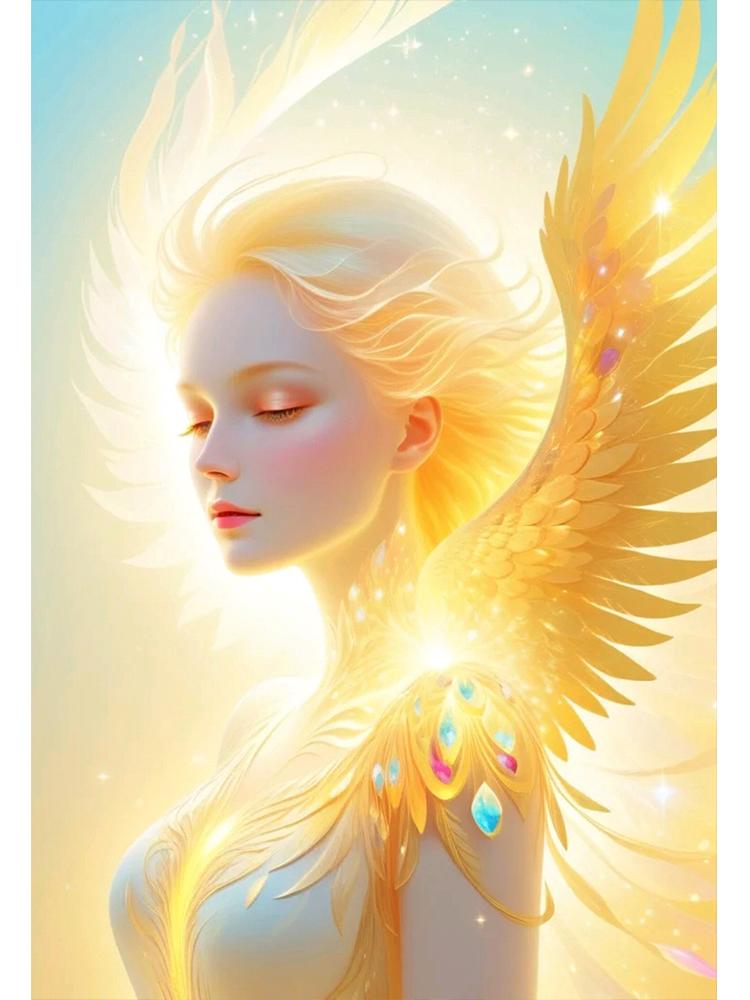 5D DIY Diamond Painting Angel Girl Wings Full Circle Square Diamond Mosaic Embroidery Picture New Product Color Home Decoration