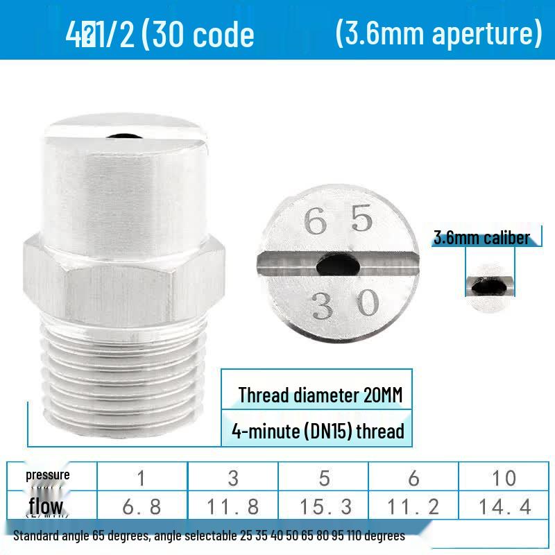 Stainless Steel High-Pressure Atomizing Nozzle CN plug (adapter included)