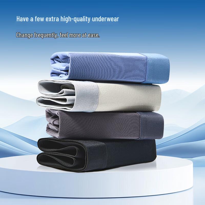 FitonTon Men's Pure Cotton Antibacterial Loose Boxer Briefs