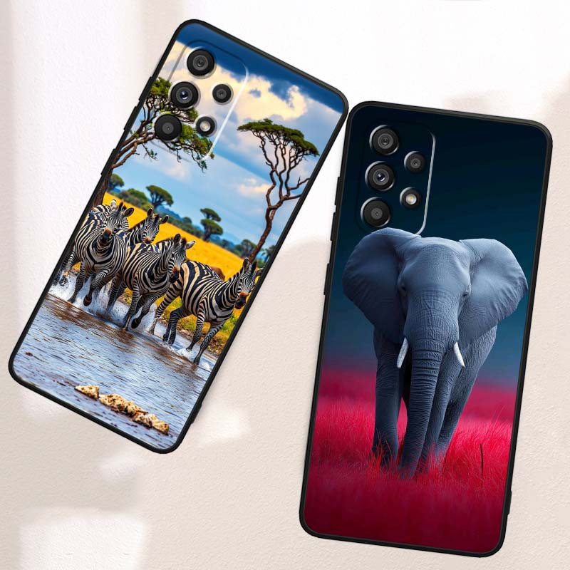 Cartoon Anime Tiere Handyhülle Für Samsung A73 A72 A71 A55 A54 A53 A52 A51 A13 A22 A16 A15 A12 A14 A26 A07 5G Schwarz