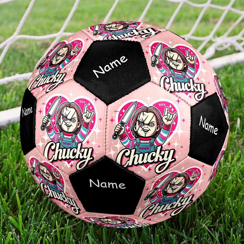 Custom Name Chucky Theme Size 5 Soccer Ball, Suitable for Both Indoor and Outdoor Matches, a Gift Suitable for Everyone.