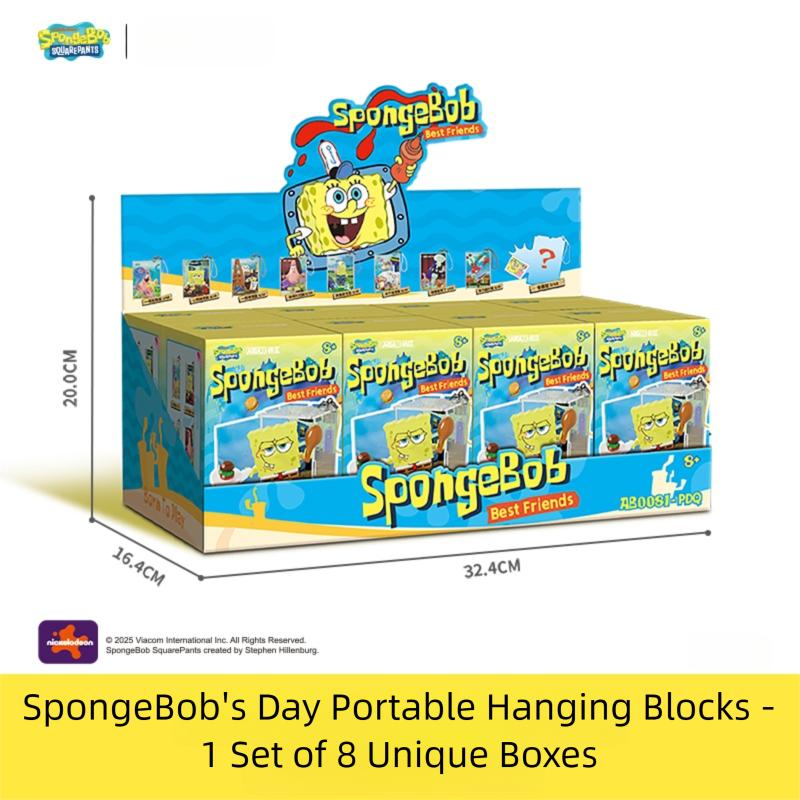 SpongeBob SquarePants Series Building Blocks Bikini Bottom Patrick Star Mr. Krabs Squidward Blind Box Toys Kids Surprise Gifts