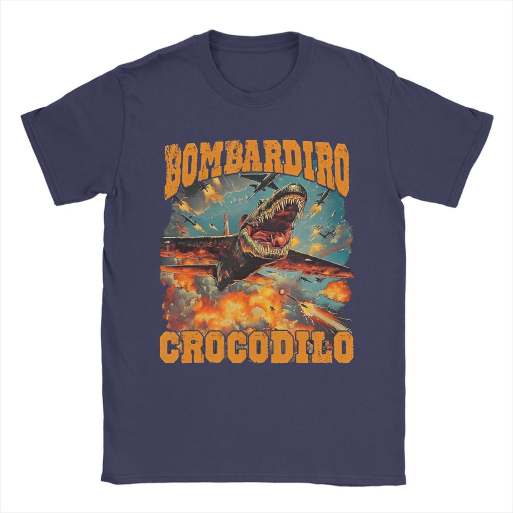 Pánské Dámské Potištěné Bombardiro Crocodilo Vtipné Brainrot Tričko Tričko Čistá Bavlna Trička Oblečení