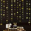 Gold 60th Birthday Decorations Number 60 Circle Dot Twinkle Star Garland Metallic Hanging Streamer Bunting Banner Backdrop for 60 Year Old Happy