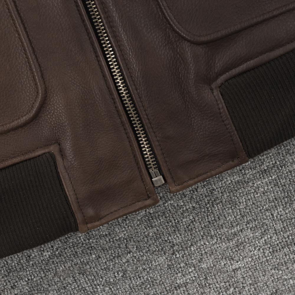 Flight Suit A2 Soft Genuine Cow Men Leather Jacket Brown Aviator Bomber Jackets Man Coat Spring Autumn