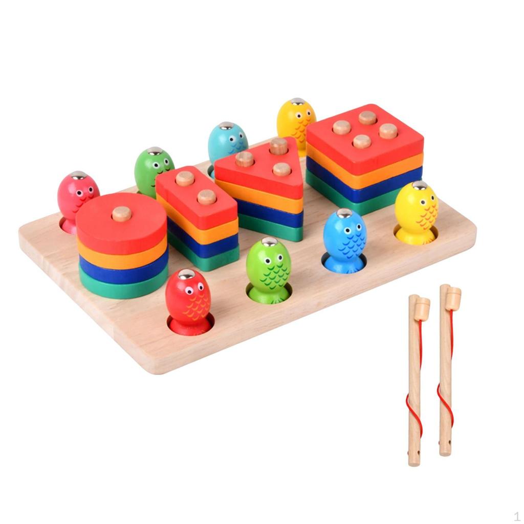 Wooden Sorter Stacking Toy Develop Fine Motor Skill for Toddlers Kids Style A