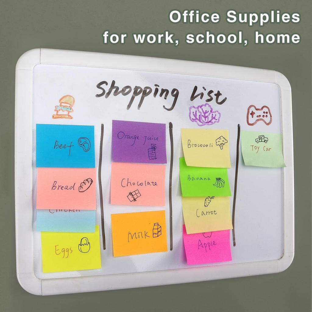 Eastern Wolf Sticky Notes 1.5x2 Self-Stick Notes 10 Bright Multi Colors Sticky Notes 20 Pads 100 Sheet/Pad