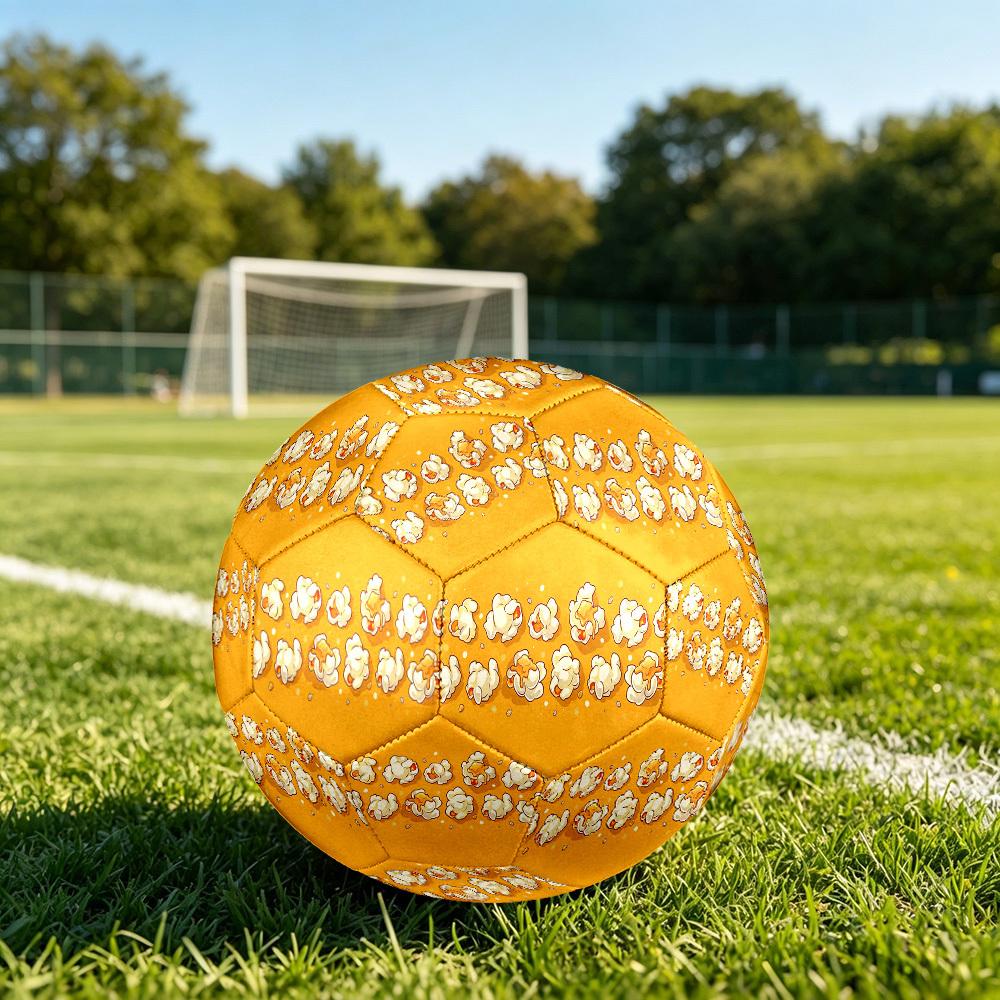 1pc Popcorn Party Theme Soccer Ball Football, Size 5, Lightweight PVC, Outdoor Training Soccer Ball,Gift J61418