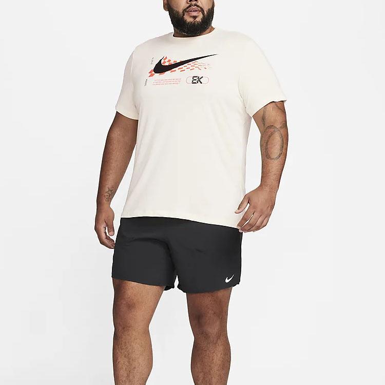 Nike Dri-FIT Logo Print Crew Neck T-Shirt Men Tops Off-White FJ2358-113