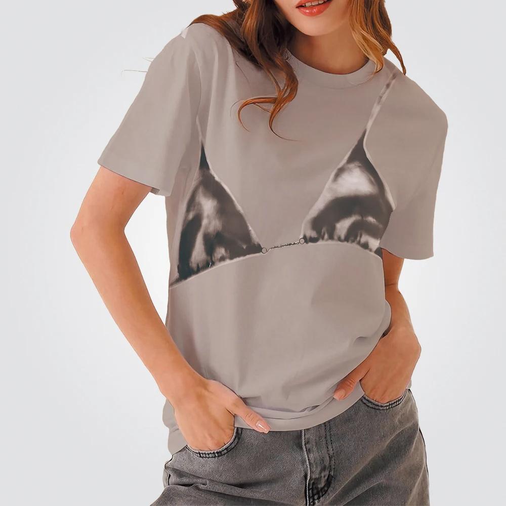 

Летняя горячая футболка для девушек с короткими рукавами, топы бикини, уличная повседневная одежда больших размеров для женщин, популярная футболка с 3D-принтом Y2K 6XL