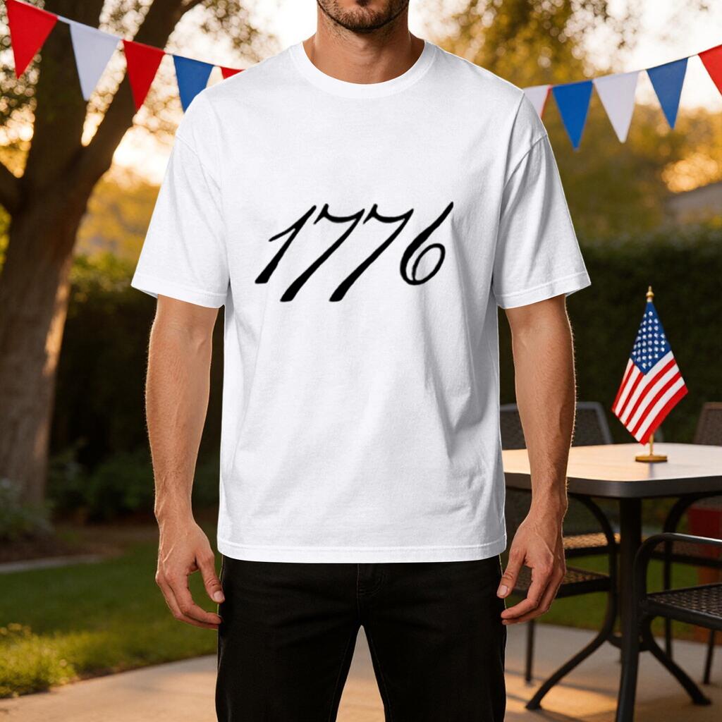 Men's 1776 Independence Day Ice Silk T-Shirt Casual Sport Short Sleeve Tee Lightweight Breathable Fabric Comfortable Fit