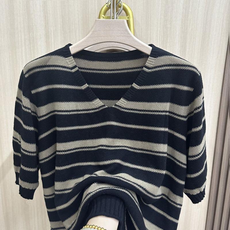 Counter Summer New Women's Striped T-shirt Loose and Flesh-covering Slimming Sweater
