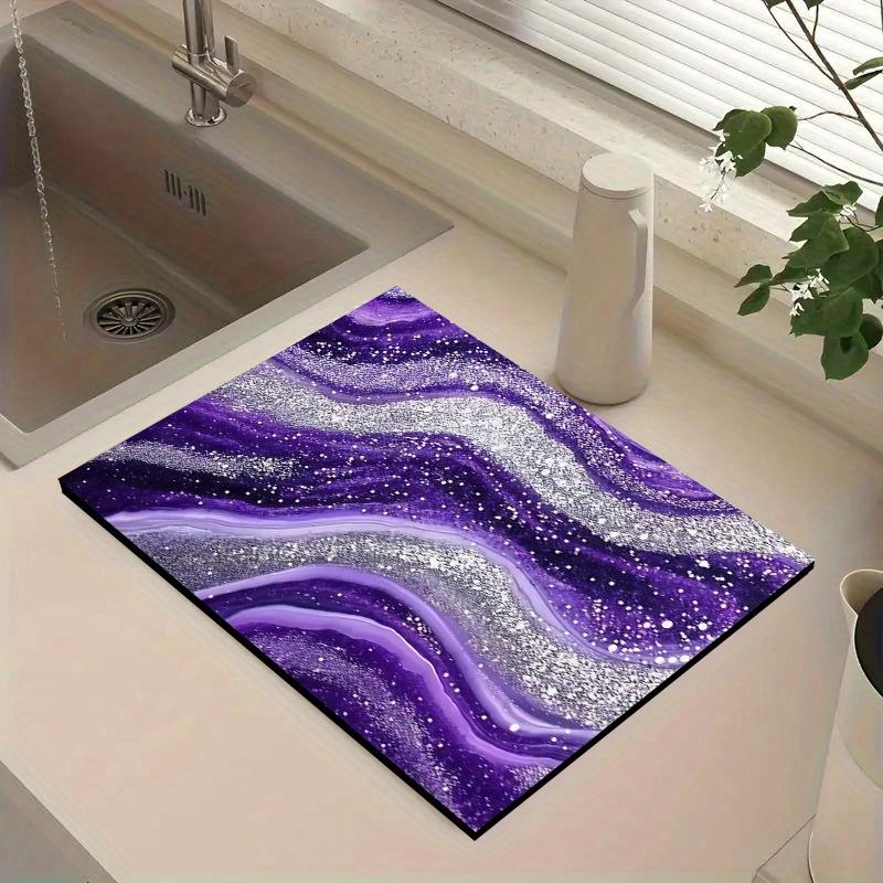 

1 шт. Резиновый коврик для сушки яркого фиолетового цвета для кофейни, ресторана, кухни, ковер, коврик для стола, коврик для домашних животных, кофейная посуда 30cmX40cm