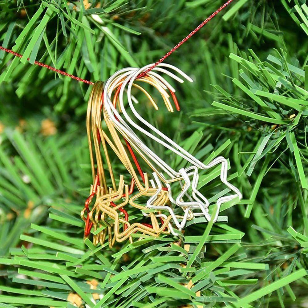 20Pcs/Pack Metal Xmas Tree Hanging Pendant Pentagram Shaped Xmas Wreath Hanger  New Year