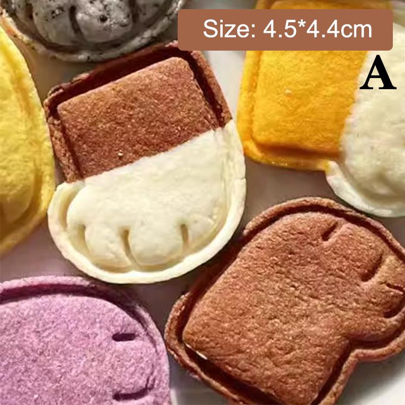 1Pc Cute Cartoon Cat Paw & Fishbone Cookie Cutter Set Baking Fondant Molds Tool for Cake Decoration Kitchen Cooking Accessories