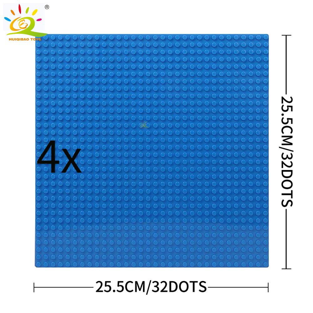 Non-Toxic 4Pcs Classic Base Plates Blocks 32X32 Dots Building Baseplates Bricks Assembly City Moc Friends City Construction Toys