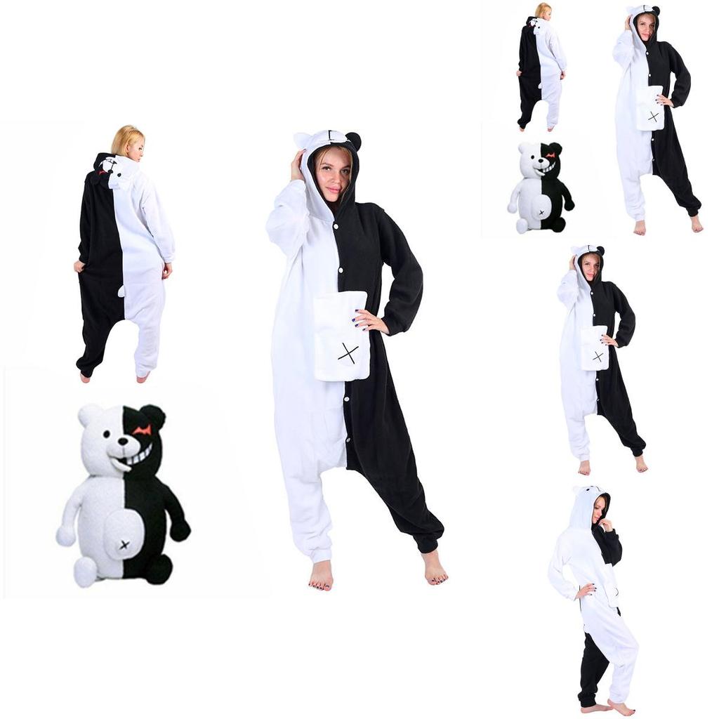 Adorable Danganronpa Monokuma Cosplay Jumpsuit Unisex Pajamas Perfect For Home Leisure