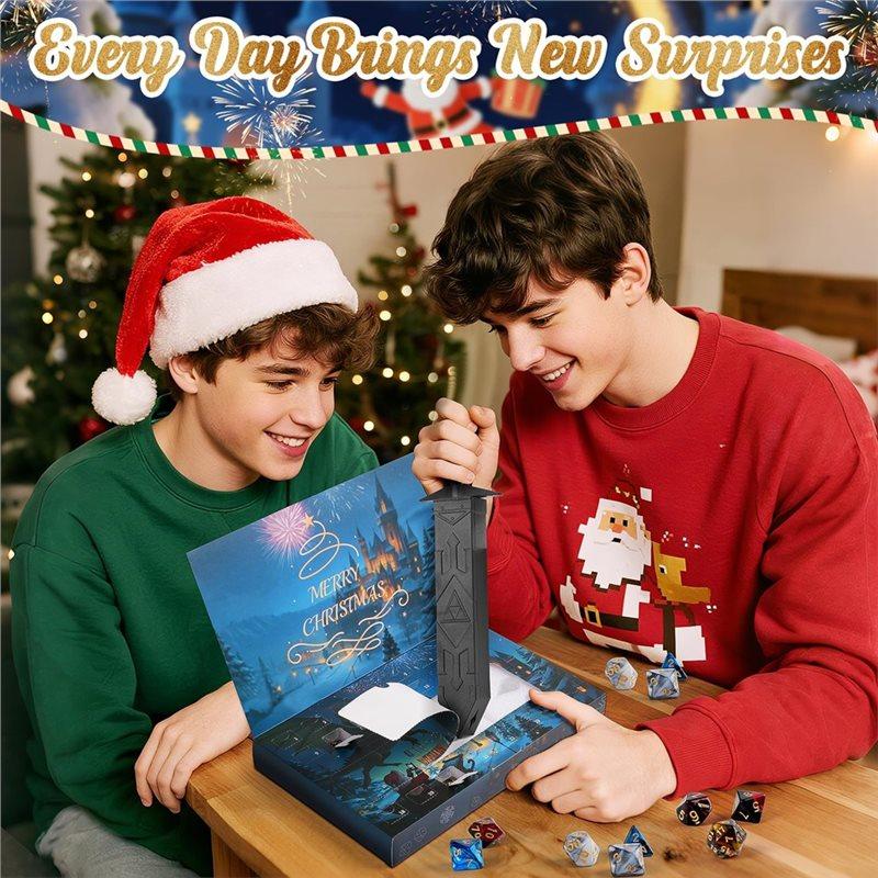 ABMH-Vacation Advent Calendar 2025, 24 Days Mystery DND Dice Set, Christmas Surprise Gift Countdown