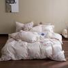 New 2026 A-Class Cotton Linen Digital Print 4-Piece Bedding Set: Fitted Sheet, Duvet Cover, Bed Sheet