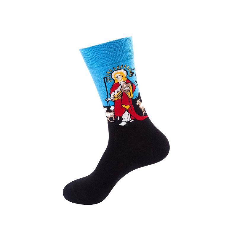 Moyu Trendige Baumwollsocken in Wadenhöhe mit Aufdruck für Damen und Herren – Herbst/Winter Kollektion