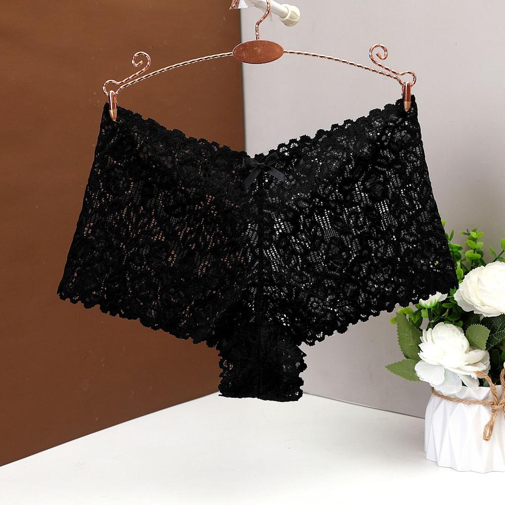 

Европейский размер Женские кружевные трусы-боксеры с ажурным жаккардом Сексуальные трусики Женское нижнее белье Чистое желание Защитные шортики для ношения под одеждой Женские L