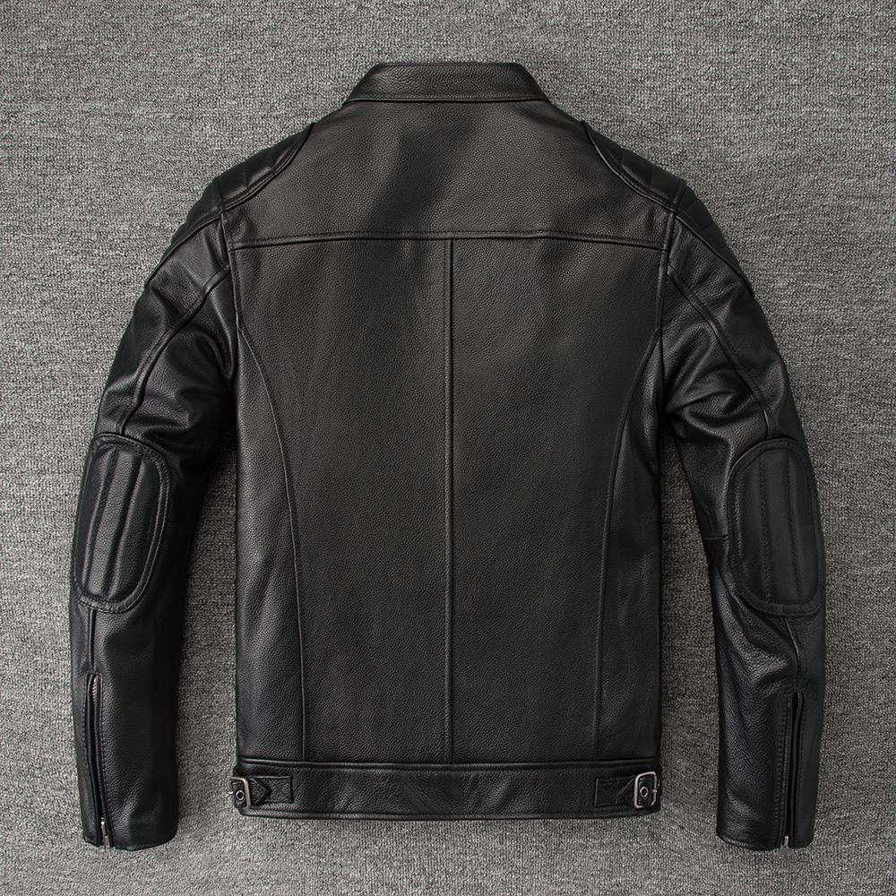 Men Leather Jacket Slim Fit Short Genuine Cow Jackets Men's Cowhide Coat Biker Style Sheepskin Clothes Spring Autumn