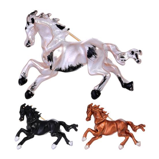 Brooch Pin Chinese Zodiac Year of Horse Enamel Brooch Vintage Animal Zodiac Pin Sweaters Hats Bags Badge Clothing Decoration