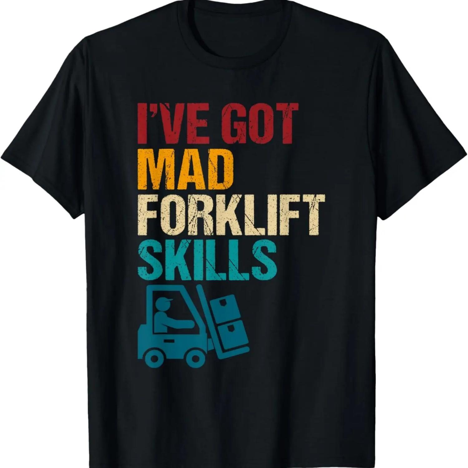 Retro Forklift Warehouse Operator Forklift Driver T-Shirt S чёрный